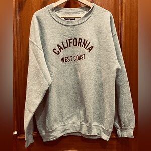 PrettyLittleThing Gray California Crewneck Sweater